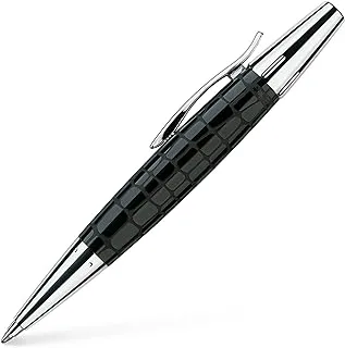 Faber-Castell E-motion precious resin croco twist ballpoint pen, B, black-Made in Germany