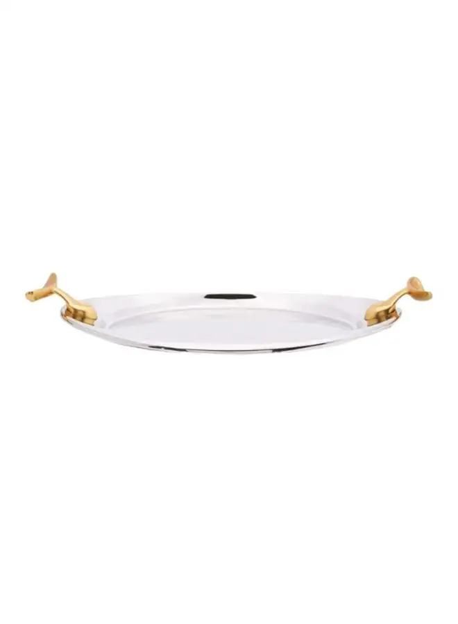 REGENT O2 Oval Tray Silver/Gold 49x25cm