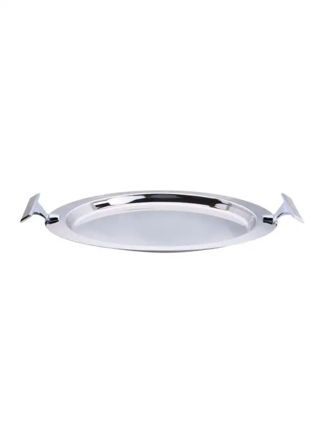 REGENT Glitter Stainless Steel Oval Tray Silver