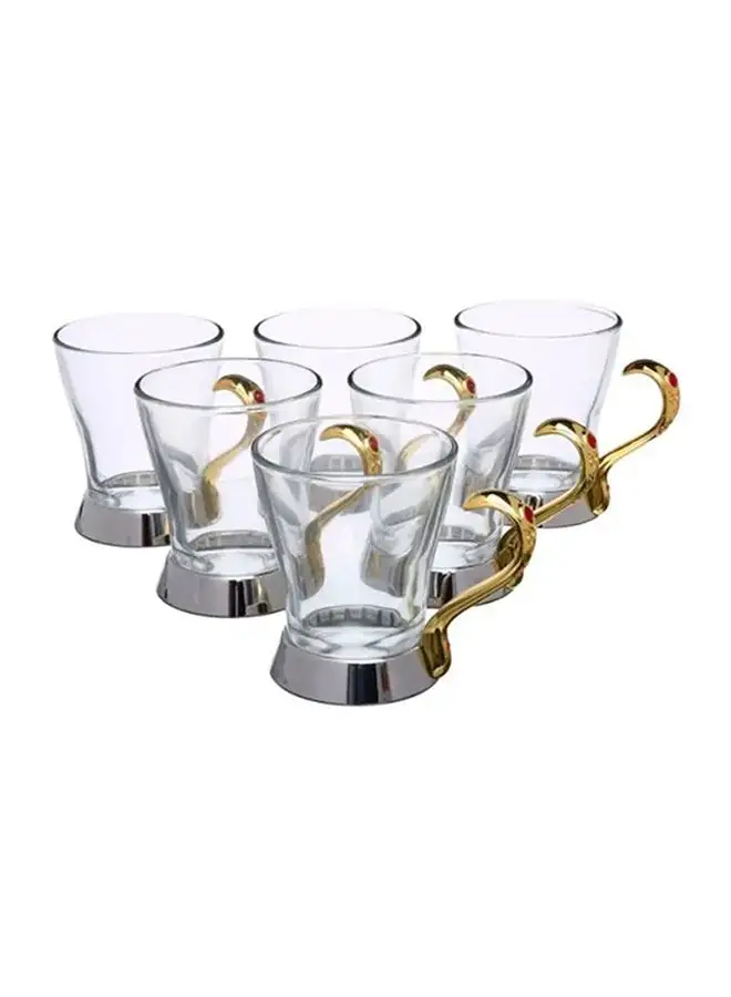 REGENT 6-Piece Royal Tea Mug Set Gold/Clear/Silver