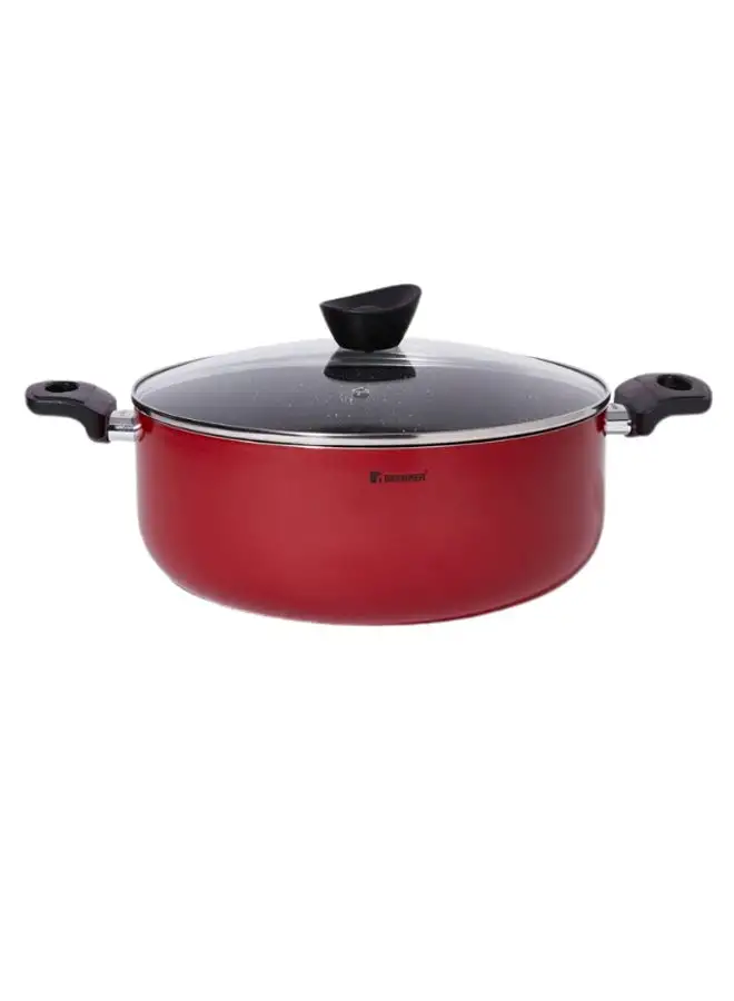 BERGNER Bellini Press Aluminium Non-Stick Casserole With Lid Red/Black 30cm