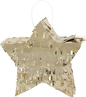 Unique Party 25624 - Foil Gold Mini Star Shaped Pinata Favour Decoration, Multicolour