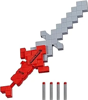 لعبة سيف نيرف ماين كرافت هارتستيلر ، بلاستس سهام ، تتضمن 4 سهام نيرف إيليت فوم ، تصميم مستوحى من Minecraft Sword in the Game