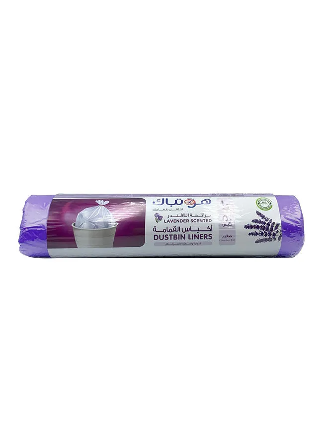 Hotpack 50-Piece lavender Scented Dustbin Liners Roll 10 Gallon Purple 45 x 55cm