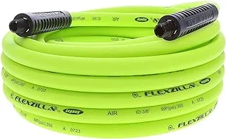 Flexzilla Air Hose, 3/8 in. x 35 ft., 1/4 in. MNPT Fittings, Heavy Duty, Lightweight, Hybrid, ZillaGreen - HFZ3835YW2