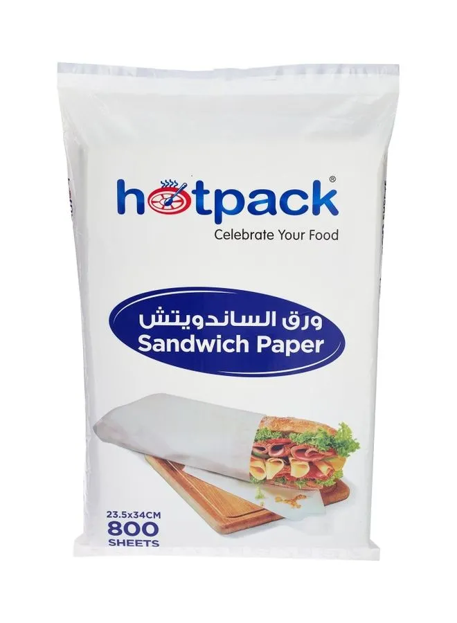 Hotpack Sandwich Paper 800 Sheets White 23.5x34cm