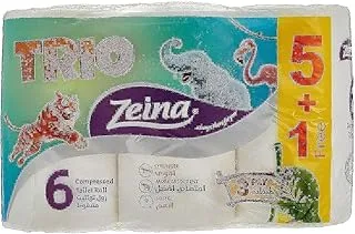 Zeina Toilet Trio Paper Roll - 6 Rolls