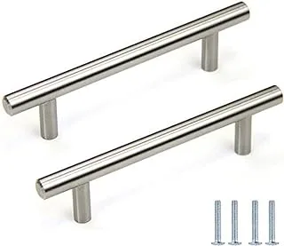 Melfi Melfiâ„¢ Stainless Steel Kitchen Cabinet Drawer T-Bar Cabinet & Furniture Pull Cabinet Door Handles and Pulls Cabinet Knobs Brushed Nickel (20cm x Hole Size 12.2 CM, Pack of 2)