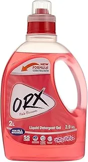 ORX Pink Blossom Fragrance High Efficiency Liquid Laundry Detergent Removes Fights Stains Bacteria Washing Machine Non Toxic Sweat and Odor Prevention, 55 loads (2 Liter)