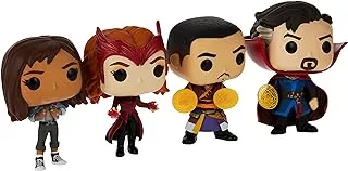 Funko Pop! Marvel: 4 Pack Includes America Chavez, the Scarlet Witch, Wong, and Doctor Strange - Amazon Exclusive - Collectable Vinyl Figure - Gift Idea - Official Merchandise - Movies Fans