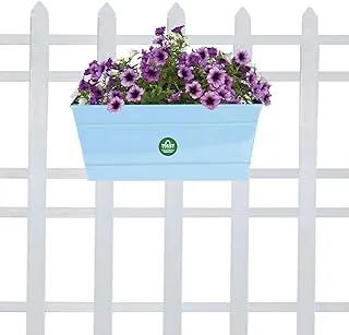 TrustBasket Rectangular Railing Planter - Teal (12 Inch)