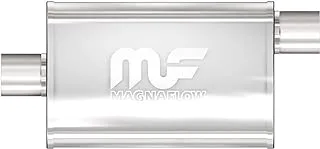 MagnaFlow 4in x 9in Oval Center/Offset Performance Muffler Exhaust 11229 - Straight-Through, 3in Inlet/Outlet, 14in Body Length, 20in Overall Length, Satin Finish - Classic Deep Exhaust Sound