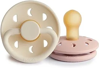 FRIGG Moon Phase Latex Baby Pacifier 0-6M 2-Pack Blush/Cream -Size 1