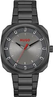 HUGO Boss Men's Grey Dial Ionic Plated Black Steel Watch - 1530311