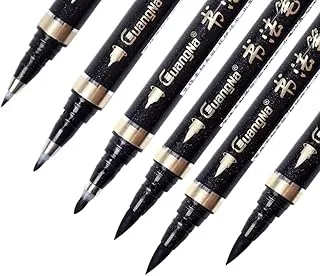 ECVV Calligraphy Pens 6 Size Set, Hand Lettering Pens for Beginners Drawing, Writing, Sketching, Calligraphy Brush Pens Art Markers Refillable Lettering Pens