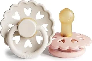 FRIGG Fairytale Latex Baby Pacifier 0-6M 2-Pack Cream/Blush -Size 1