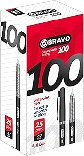 Bravo 100 Ball Pen Set Of 25 Black Ink Pen