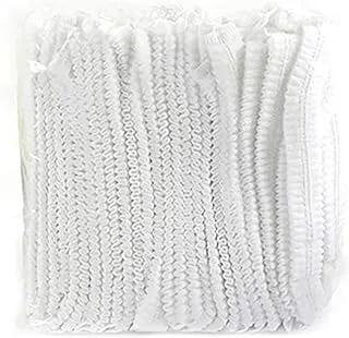 MUHWA Disposable cap,Mob Caps,Hair Net Cap,100pcs,elastic Free Size,for Cosmetics, Beauty, Kitchen, Cooking, Home Industries, Hospital (White)