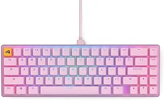 Glorious Gaming GMMK 2 Compact (65%) - Mechanical Gaming Keyboard, Aluminium Frame, Customisable, Doubleshot Caps, Glorious Fox Switches, Per Key RGB, Full NKRO, German QWERTZ Layout - Pink