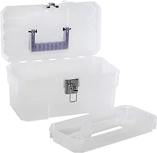 Akro-Mils 09514CFT ProBox 14-Inch Plastic Art Supply, Craft or Medical Storage Toolbox with Removable Tray, 14-Inch x 8-Inch x 8-Inch, Clear