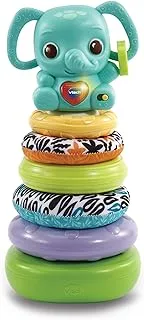 VTech Stack & Link Elephant | Developmental Ring Stacking with Rattle Elephant Baby Toy | Suitable for Ages 6-36 Months