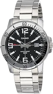 Casio Men's Watch - MTP-VD01D-1BVUDF Black Dial, Silver Band