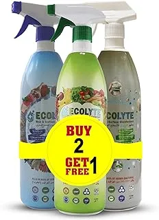 Ecolyte+ All in one Bundle | Multi Surface Disinfectant | Fruit and vegetable Disinfectant | Meat and Seafood Disinfectant | Complete Natural Disinfectant Bundle (1 Liter)