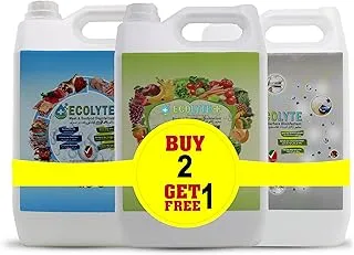 Ecolyte+ All in one Bundle | Multi Surface Disinfectant | Fruit and vegetable Disinfectant | Meat and Seafood Disinfectant | Complete Natural Disinfectant Bundle (5 Liter)