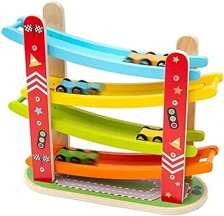 Bigjigs Toys, Wooden Car Racer, Wood Race Track Ramp