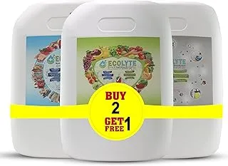 Ecolyte+ All in one Bundle (20 Ltr, 3pcs) Buy Two get one Free | Multi Surface Disinfectant | Fruit and vegetable Disinfectant | Meat and Seafood Disinfectant | Complete Natural Disinfectant Bundle