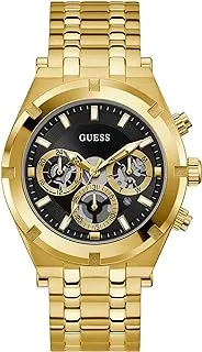 GUESS Men's Sport Multifunction 44mm Watch – Gunmetal & Blue Dial with Gunmetal Stainless Steel Case & Bracelet