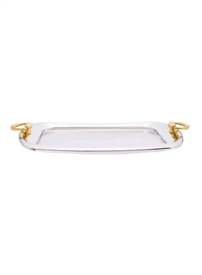 REGENT Lux Gold Rectangleangle Tray Multicolour 51X28 Centimeter Silver/Gold 51x28cm