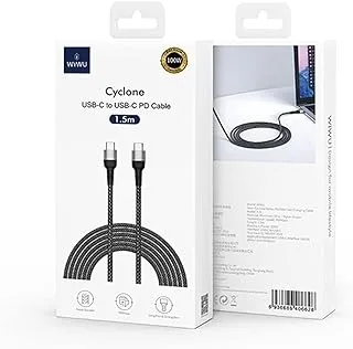 WIWU F15 100W PD Fast Charging Cable Type-C To Type-C 1.5m - Black, USB