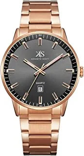 Kenneth Scott Men's Black Dial Analog Watch - K22010-RBKW