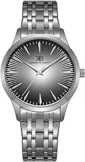 Kenneth Scott Men's Black Dial Analog Watch - K22016-SBSB