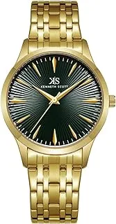 Kenneth Scott Men's Green Dial Analog Watch - K22016-GBGH