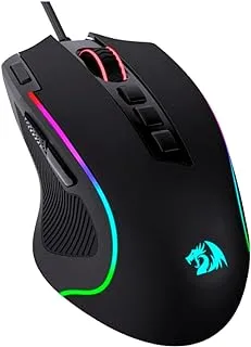 Redragon M612 Predator RGB Gaming Mouse, 8000 DPI Wired Optical Gamer Mouse with 11 Programmable Buttons & 5 Backlit Modes, Software Supports DIY Keybinds Rapid Fire Button - Black