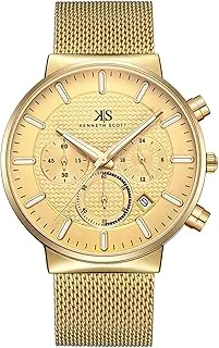 Kenneth Scott Men's Champagne Dial Multi Function Watch - K22133-GMGC