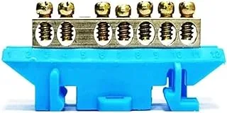 Biella™ Neutral Bus Bar Terminal Blocks Blue With 7 Positions of Bus Bar Used For Connecting Home Appliances, Electronic Etc. (Netural Bar-7)