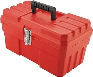 Akro-Mils 09514 ProBox Plastic Toolbox with Removable Tray for Tools, Hobby or Craft Storage, 14-Inch x 8-Inch x 8-Inch, Red