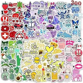 Mumoo Bear Stickers 300 Pieces Vinyl Stickers VSCO Girl Waterproof Stickers Trendy Stickers Unique Cool Stickers for Bike Skateboard Snowboard Luggage Laptop Stickers MacBook iPad and More