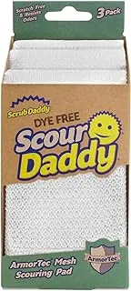 Scrub Daddy Dye-Free Score Daddy حزمة من ثلاثة إسفنجات تنظيف لغسيل الأطباق مع قماش قابل للضبط وخالي من الخدوش ومقاوم للرائحة