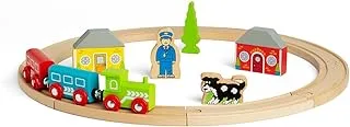 Bigjigs Rail My First Wooden Train Set - Beginner Railway Set