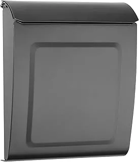 ARCHITECTURAL MAILBOXES 2594GR-10 Graphite Aspen Locking Wall Mount Mailbox, Small