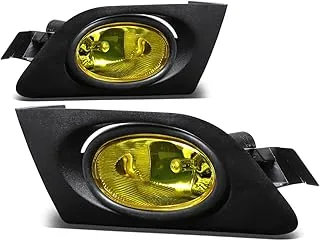 DNA MOTORING FL-HC01-AM Front Bumper Fog Light Driver & Passenger Side Enhance visibility [Compatible with 01-03 Honda Civic]