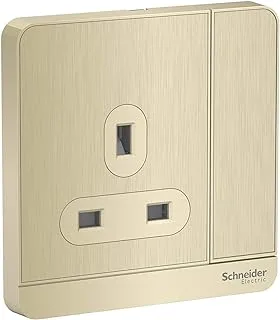 Schneider Electric AvatarOn, 1 Gang, Socket, 13A 250V, Gold Hairline, E8315_GH_G12