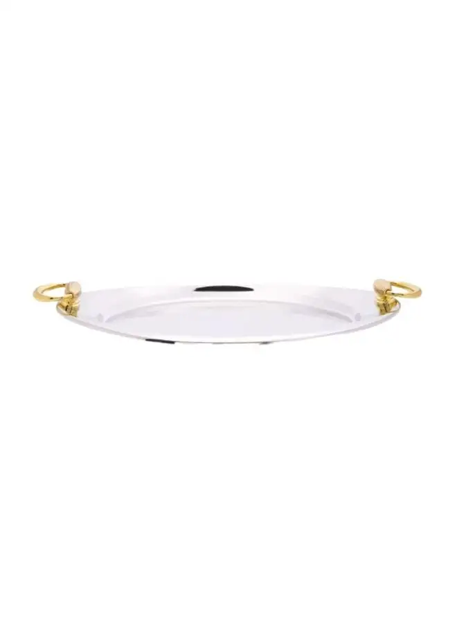 REGENT Lux Oval Tray Silver/Gold 48x25cm