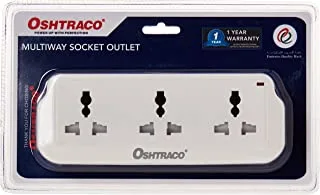 Oshtraco 3 Way Universal Multi Socket, White