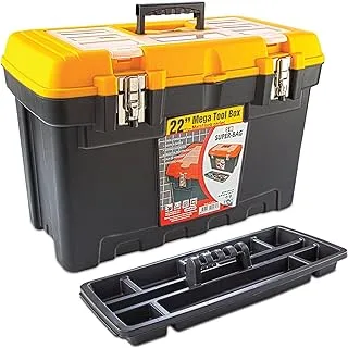 SUPER-BAG Super Bag Power Tool Box Standard Tool Box Organizer 22â€³ Mega Tool Box Metal Lock ASR2022 570x315x375h mm Orange Black Made in Turkey