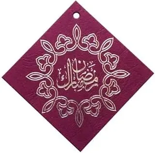 Diamond Shaped Ramadan Mubarak Foiled Gift tags pack of 10 For Ramadan Corporate and Iftaar party Gifts (Maroon)